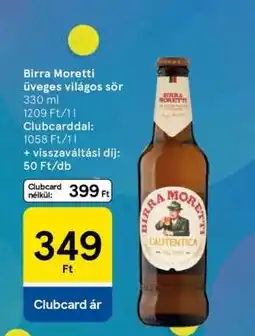 Tesco Birra Moretti üveges világos sör ajánlat