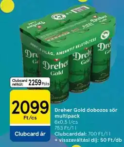 Tesco Dreher Gold dobozos sör multipack ajánlat