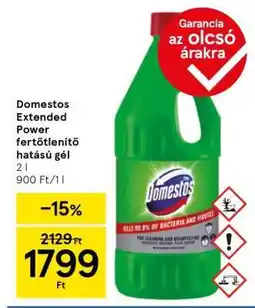 Tesco Domestos Extended Power fertőtlenítő hatású gél ajánlat