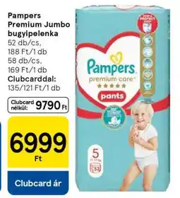 Tesco Pampers Premium Jumbo bugyipelenka ajánlat