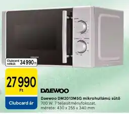 Tesco Daewoo DM2013MSG mikrohullámú sütő ajánlat