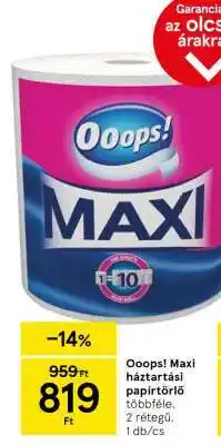 Tesco Ooops! Maxi háztartási papírtörlő ajánlat