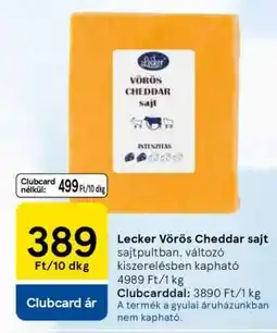 Tesco Lecker Vörös Cheddar sajt ajánlat