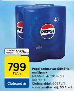 Tesco Pepsi szénsavas üdítőital multipack ajánlat