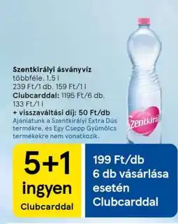 Tesco SZENTKIRÁLYI Ásványvíz ajánlat
