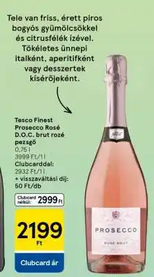 Tesco Tesco Finest Prosecco Rosé D.O.C. brut rozé pezsgő ajánlat