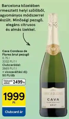 Tesco Cava Condesa de Flores brut pezsgő ajánlat