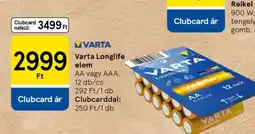 Tesco Varta Longlife elem ajánlat