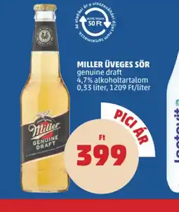 PENNY Miller Üveges Sör ajánlat