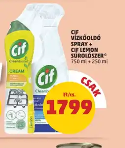 PENNY CIF Vízkőold Spray + CIF Lemon Súrolszer ajánlat