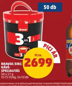 PENNY Bravos 3in1 Kávé-Specialitás ajánlat