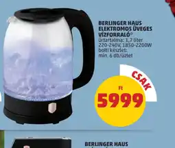 PENNY Berlinger Haus Elektromos Üveges Vízforral ajánlat