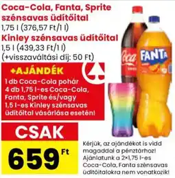 Spar Coca-Cola, Fanta, Sprite, Kinley szénsavas üdítőital ajánlat