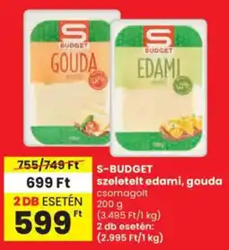 Spar S-BUDGET szeletelt edami, gouda ajánlat
