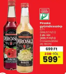 Spar Piroska gyümölcsszörp ajánlat
