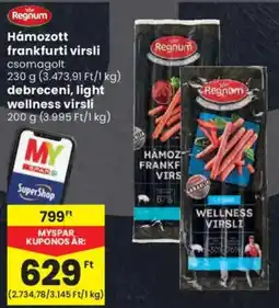 Spar Regnum Hámozott frankfurti virsli ajánlat
