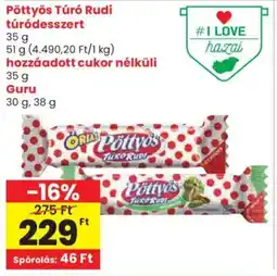 Spar Pöttyös Túró Rudi túródesszert ajánlat