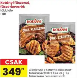 Spar Kotányi fűszersó, fűszerkeverék ajánlat