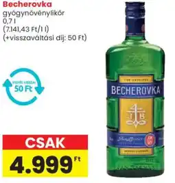 Spar Becherovka gyógynövénylikör ajánlat