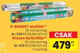 Spar S-BUDGET alufólia ajánlat