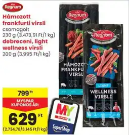 Spar Regnum Hámozott frankfurti virsli ajánlat