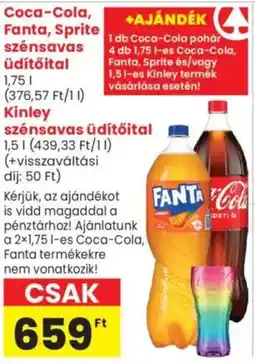 Spar Coca-Cola, Fanta, Sprite, Kinley ajánlat