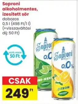 Spar Soproni alkoholmentes, ízesített sör ajánlat