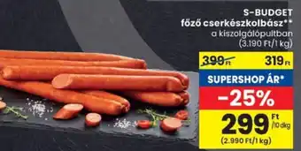 Spar S-BUDGET főző cserkészkolbász ajánlat