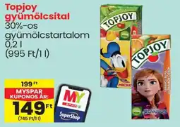 Spar Topjoy gyümölcsital 30%-os ajánlat