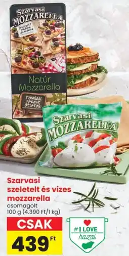 Spar Szarvasi szeletelt és vizes mozzarella ajánlat