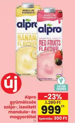 Spar Alpro gyümölcsös szója-, ízesített mandula- és mogyoróital ajánlat