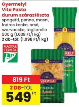 Spar Gyermelyi Vita Pasta durum száraztészta ajánlat