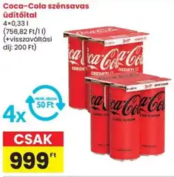 Spar Coca-Cola szénsavas üdítőital ajánlat