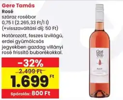 Spar Gere Tamás Rosé ajánlat