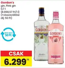 Spar Gordon's gin, Pink gin ajánlat
