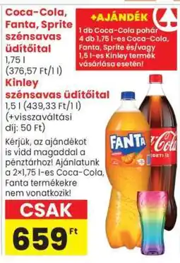 Spar Coca-Cola, Fanta, Sprite szénsavas üdítőital ajánlat