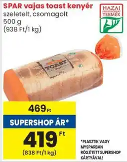 Spar Market SPAR vajas toast kenyér ajánlat