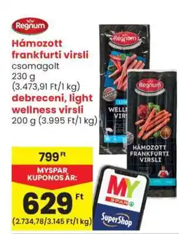 Spar Market Regnum Hámozott frankfurti virsli ajánlat