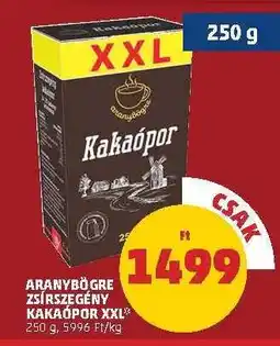PENNY Aranybögre Zsírszegény Kakaópor XXL ajánlat
