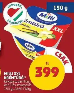 PENNY Milli XXL Krémtúró ajánlat