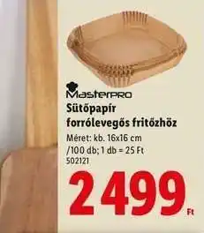 Lidl Masterpro Sütőpapír forrólevegős fritőzhöz ajánlat