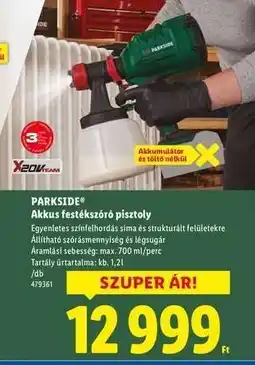 Lidl PARKSIDE Akkus festékszóró pisztoly ajánlat