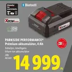 Lidl PARKSIDE PERFORMANCE Prémium akkumulátor, 4 Ah ajánlat
