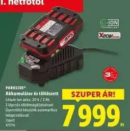 Lidl PARKSIDE Akkumulátor és töltőszett ajánlat