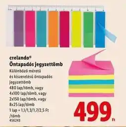 Lidl crelando Öntapadós jegyzettömb ajánlat