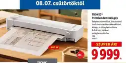 Lidl TRONIC Prémium laminálógép ajánlat