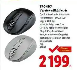 Lidl TRONIC Vezeték nélküli egér ajánlat