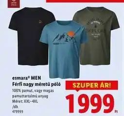 Lidl esmara MEN Férfi nagy méretű póló ajánlat