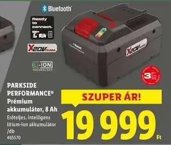 Lidl PARKSIDE PERFORMANCE Prémium akkumulátor, 8 Ah ajánlat
