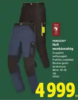 Lidl PARKSIDE Férfi munkásnadrág ajánlat